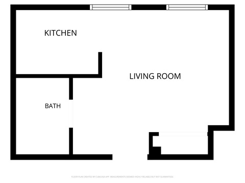 Floor plan for studio, 1 bath, 364 sqft